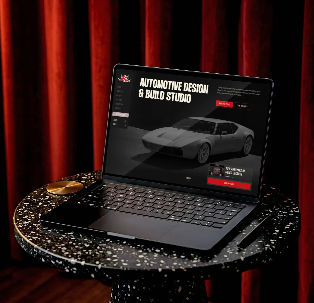 Kindigit Design website shown on a device