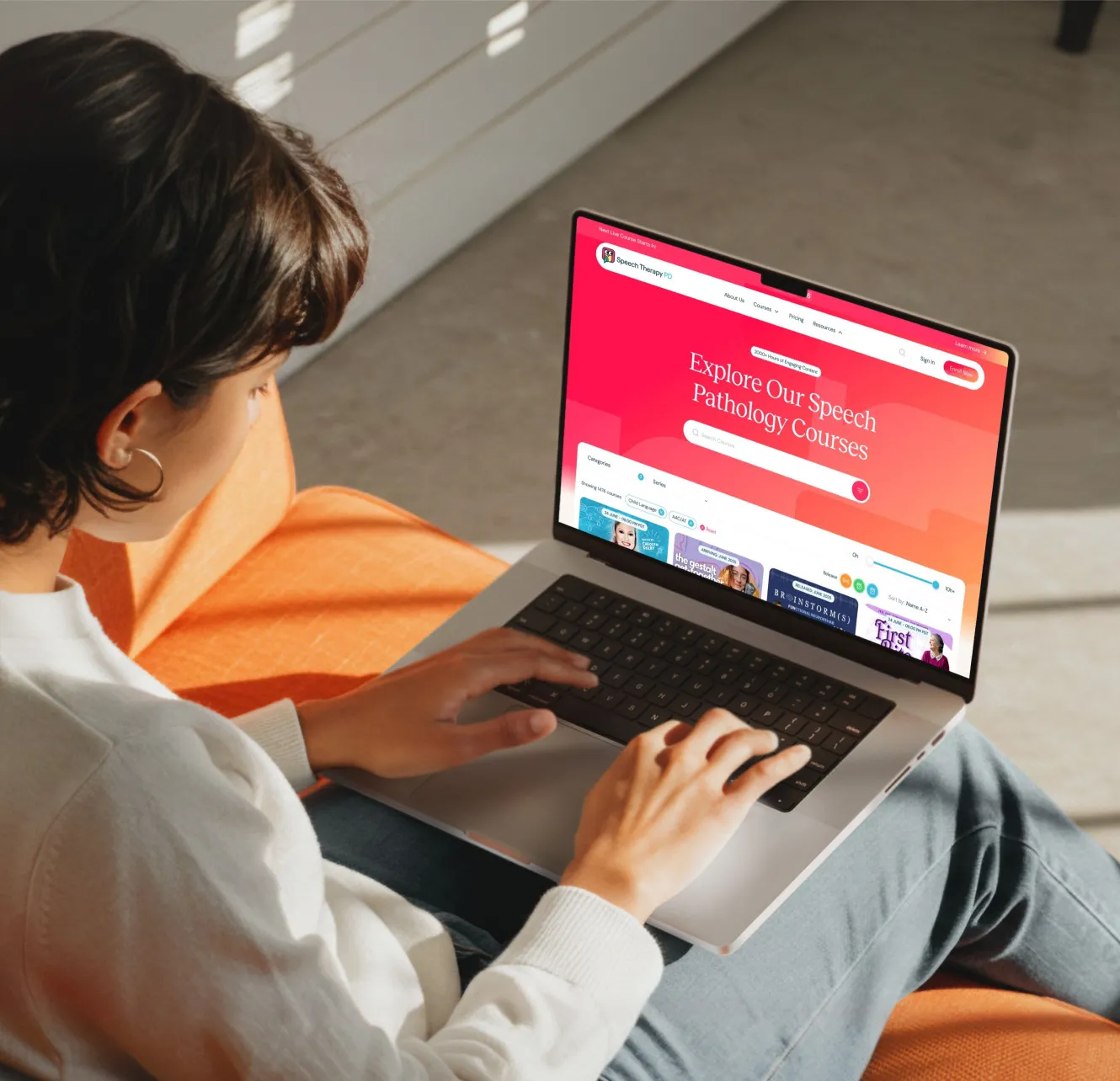 Speech Therapy PD2 website shown on a device