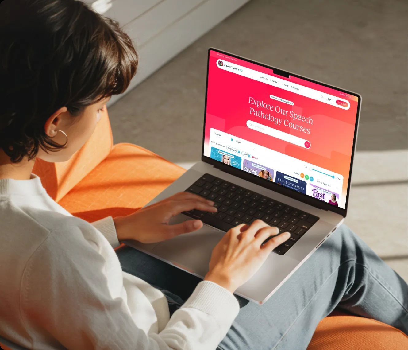 Speech Therapy PD website on a laptop